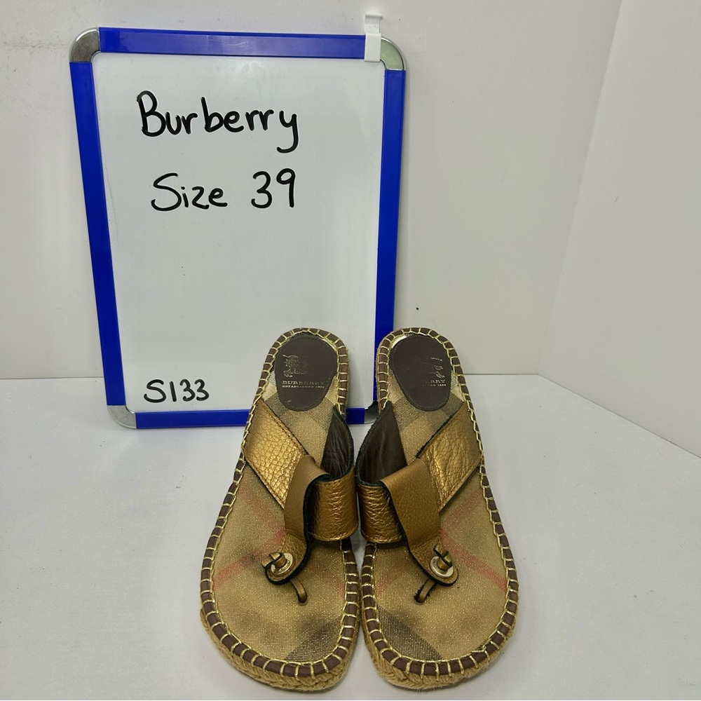 Burberry Espadrille Classic Nova Metallic Wedge Sandal EU 39 US 8.5 - Picture 16 of 16